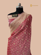 Pink Premium Mashru Katan Silk Tanchui Brocade Banarasi Saree