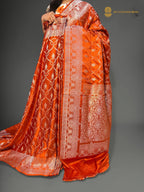 Premium Mashru Katan Silk Banarasi Saree - All Over Jaal Pattern