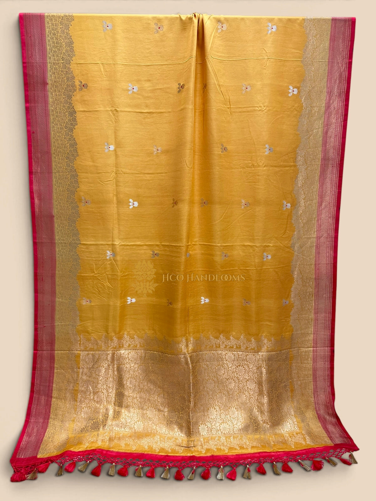 Pure Mashru Silk Handloom Bnarasi Saree - All Over Meenakari Motifs