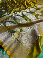 Premium Mashru Katan Silk Jangla Banarasi Saree
