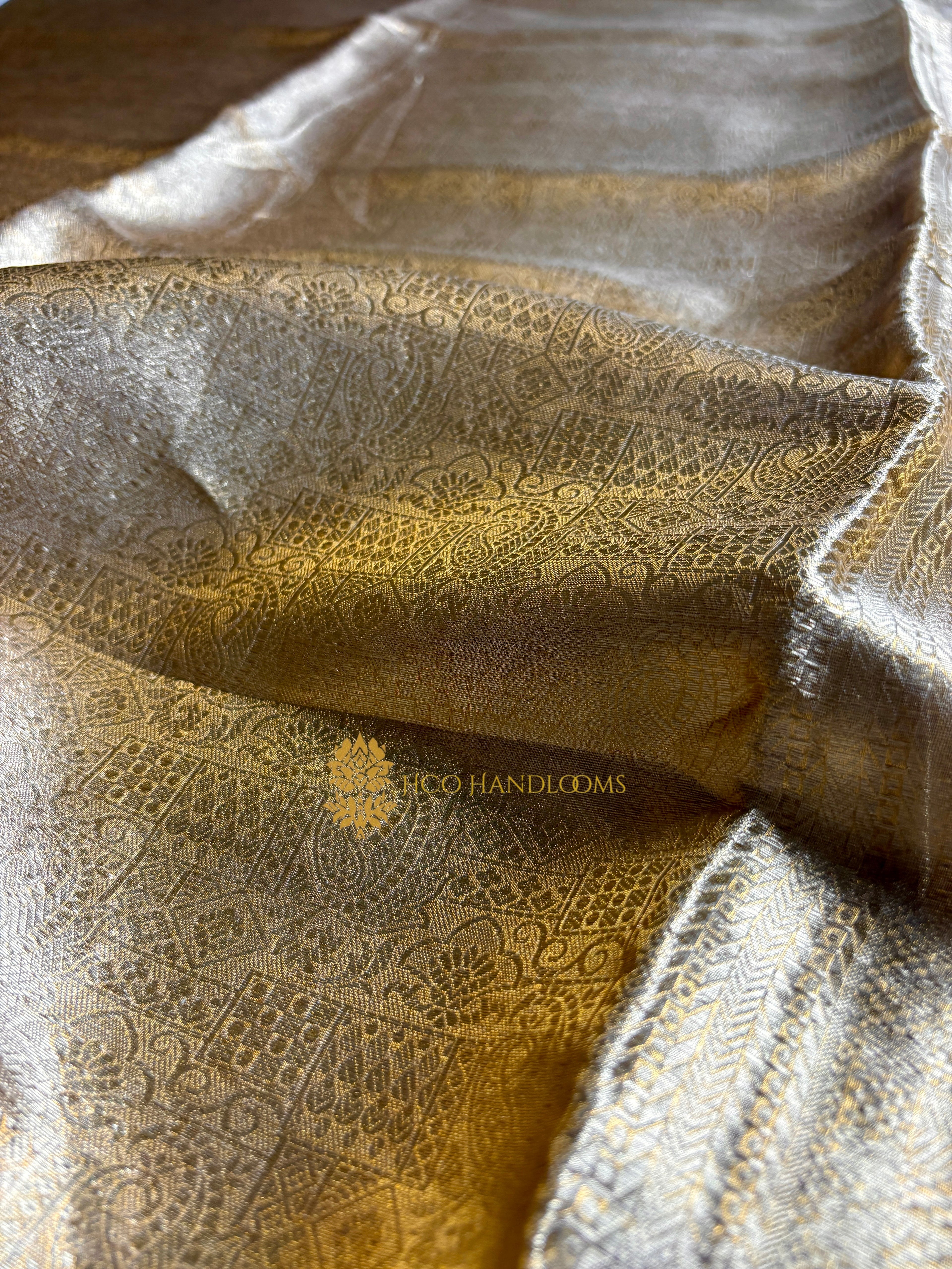 Pure Tissue Silk Tanchui Brocade Handloom Banarasi Saree