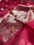 Pure Kora Silk Handloom Banarasi Saree - All Over Kadhua Motifs