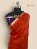 Pure Kora Silk Handloom Banarasi Saree - All Over Small Buti