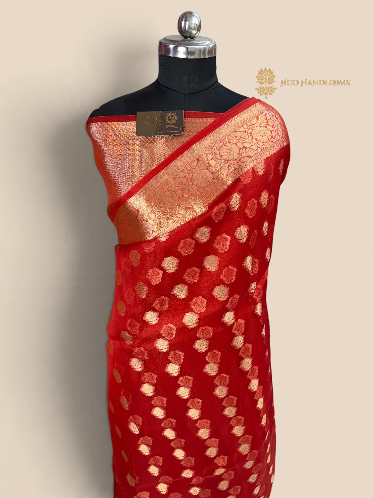 Pure Kora Silk Handloom Banarasi Saree - All Over Motifs