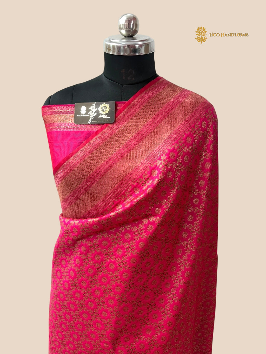 Hot Pink Premium Soft Katan Silk Tanchui Brocade Banarasi Saree