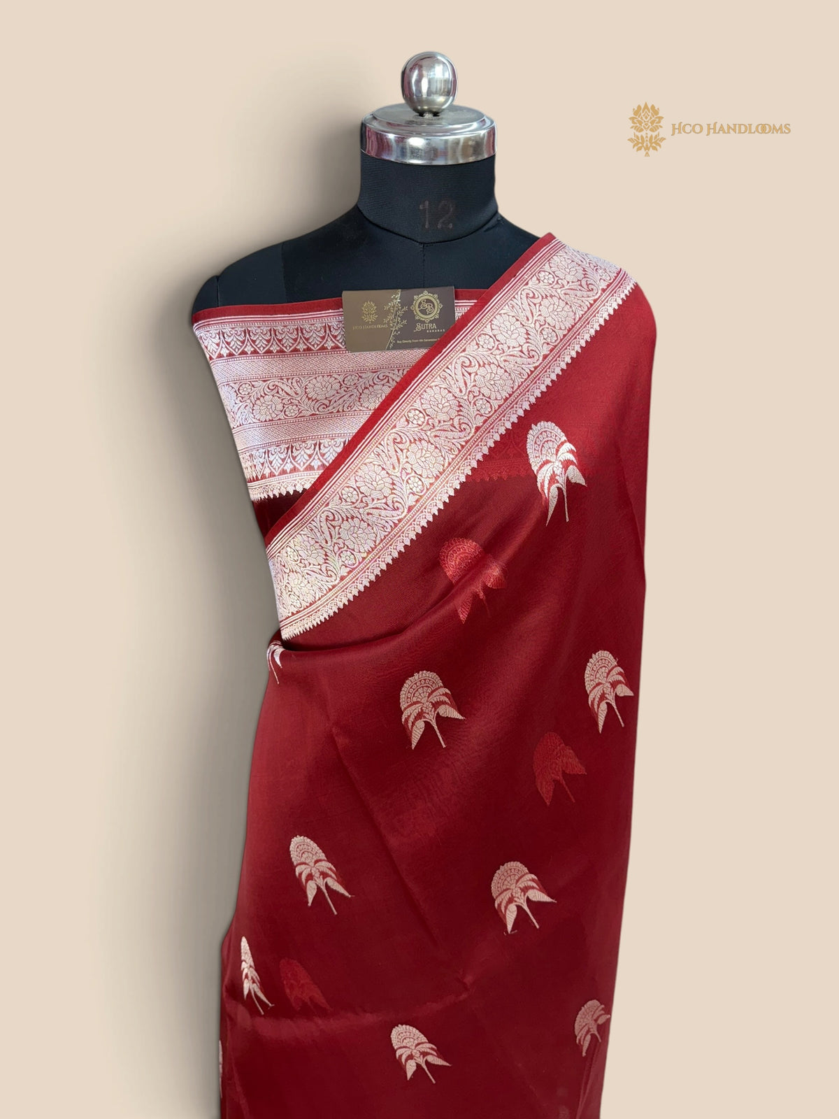 Red Pure Kora Silk Handloom Banarasi Saree - All Over Kadhua Motifs