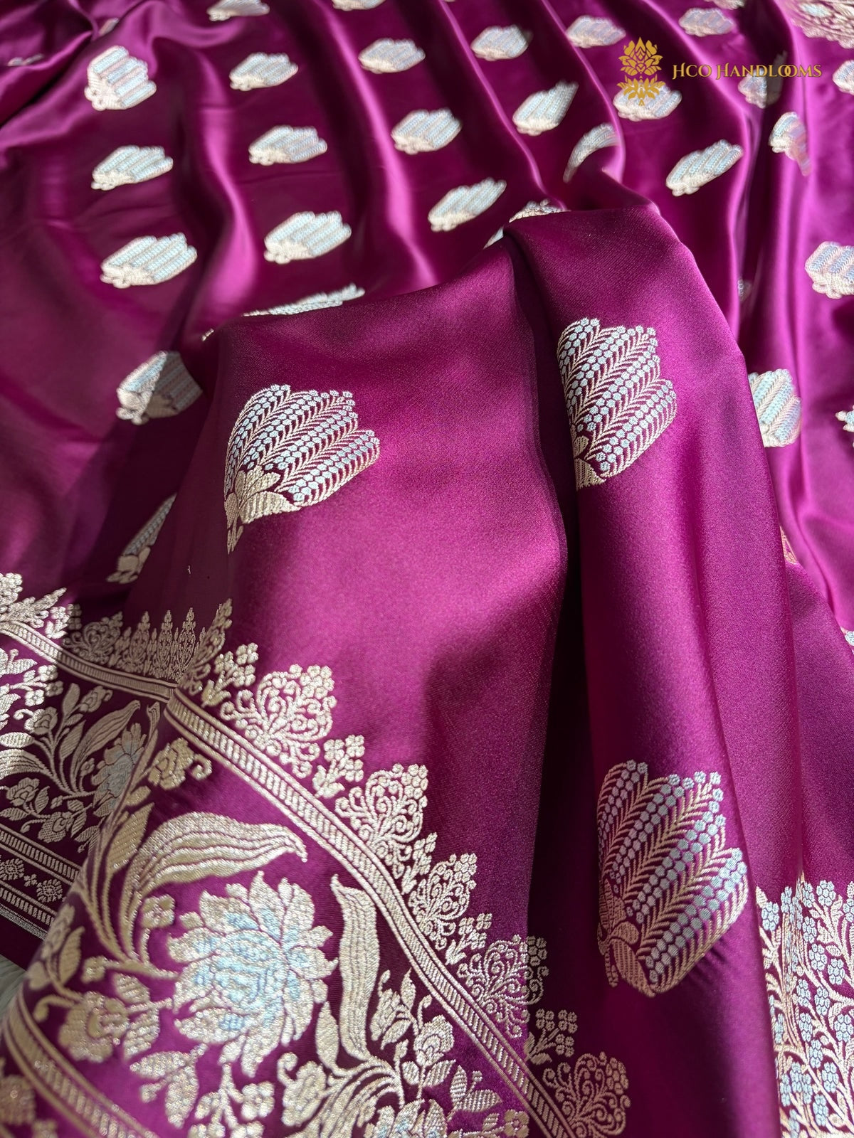 Premium Mashru Katan Silk Banarasi Saree - All Over Motifs