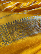 Premium Mashru Katan Silk Banarasi Saree With Floral Motifs