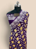 Purple Pure Khaddi Georgette Silk handloom Banarasi Saree - Silver Zari