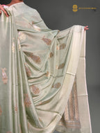 Premium Mashru Crepe Satin Silk Banarasi Saree - All Over Paisley Motifs