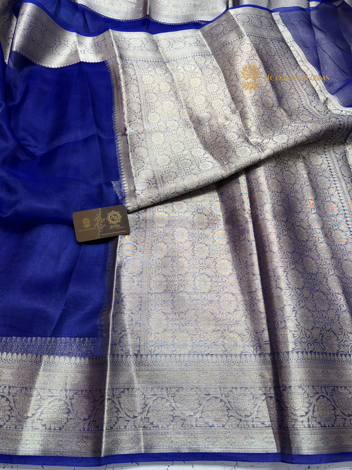 Pure Kora Tissue Silk Handloom Banarasi Saree - Plain