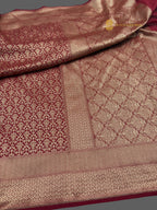 Red Premium Soft Katan Silk Tanchui Brocade Banarasi Saree