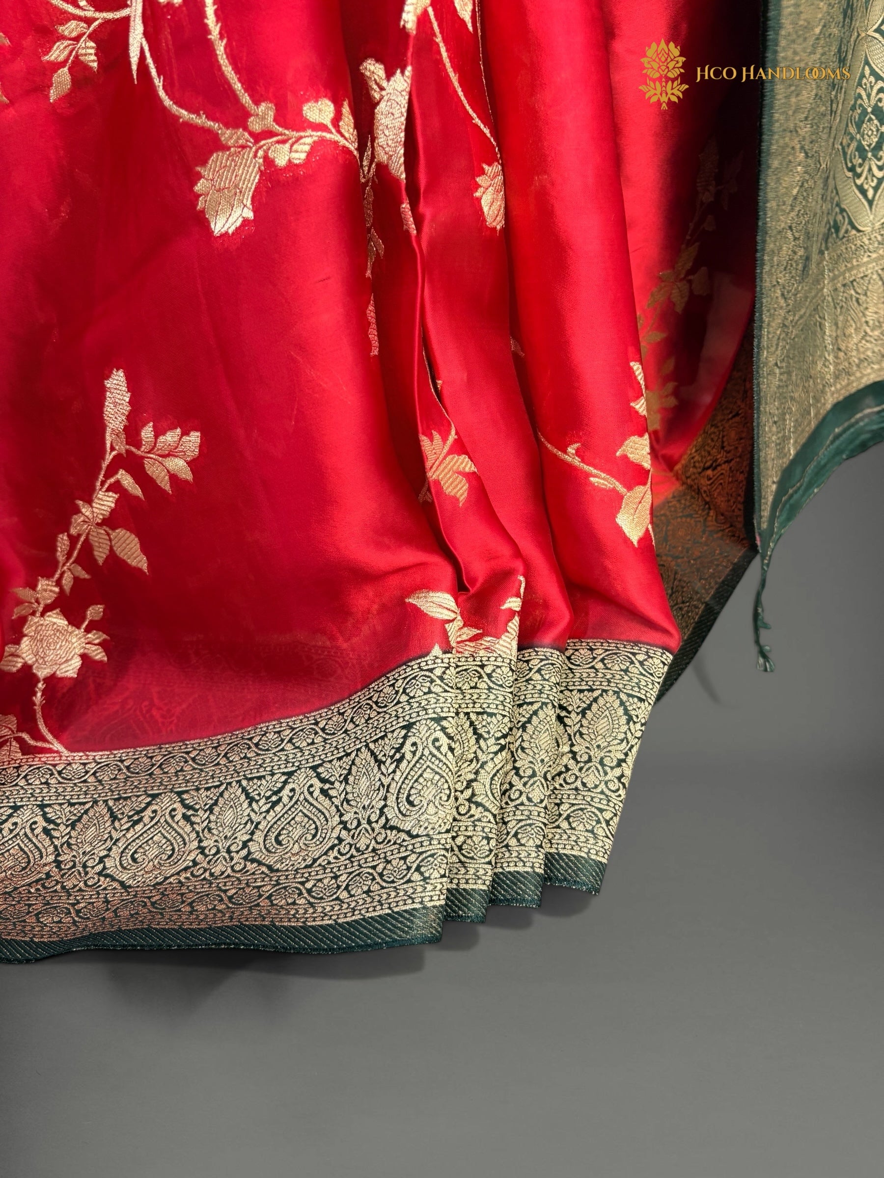 Premium Mashru Crepe Silk Banarasi Saree - All Over Jangla