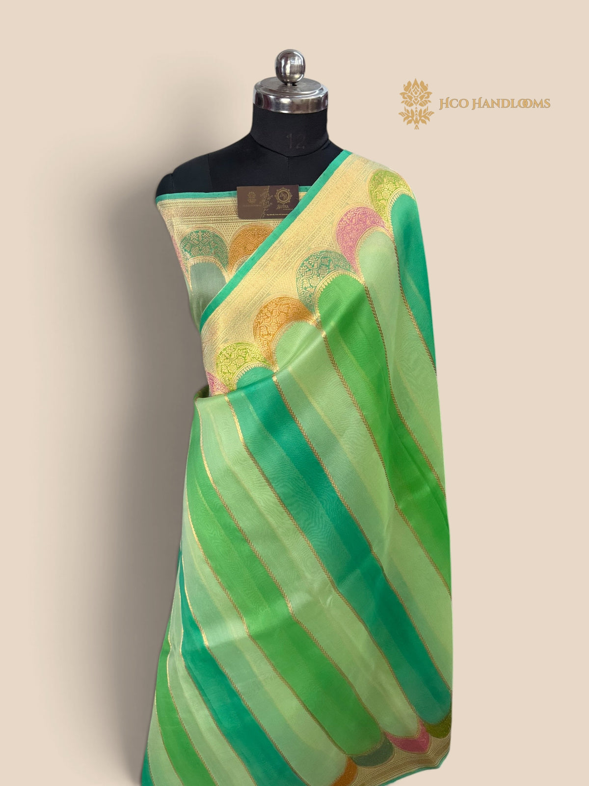 Green Rangkat Pure Kora Silk Handloom Banarasi Saree
