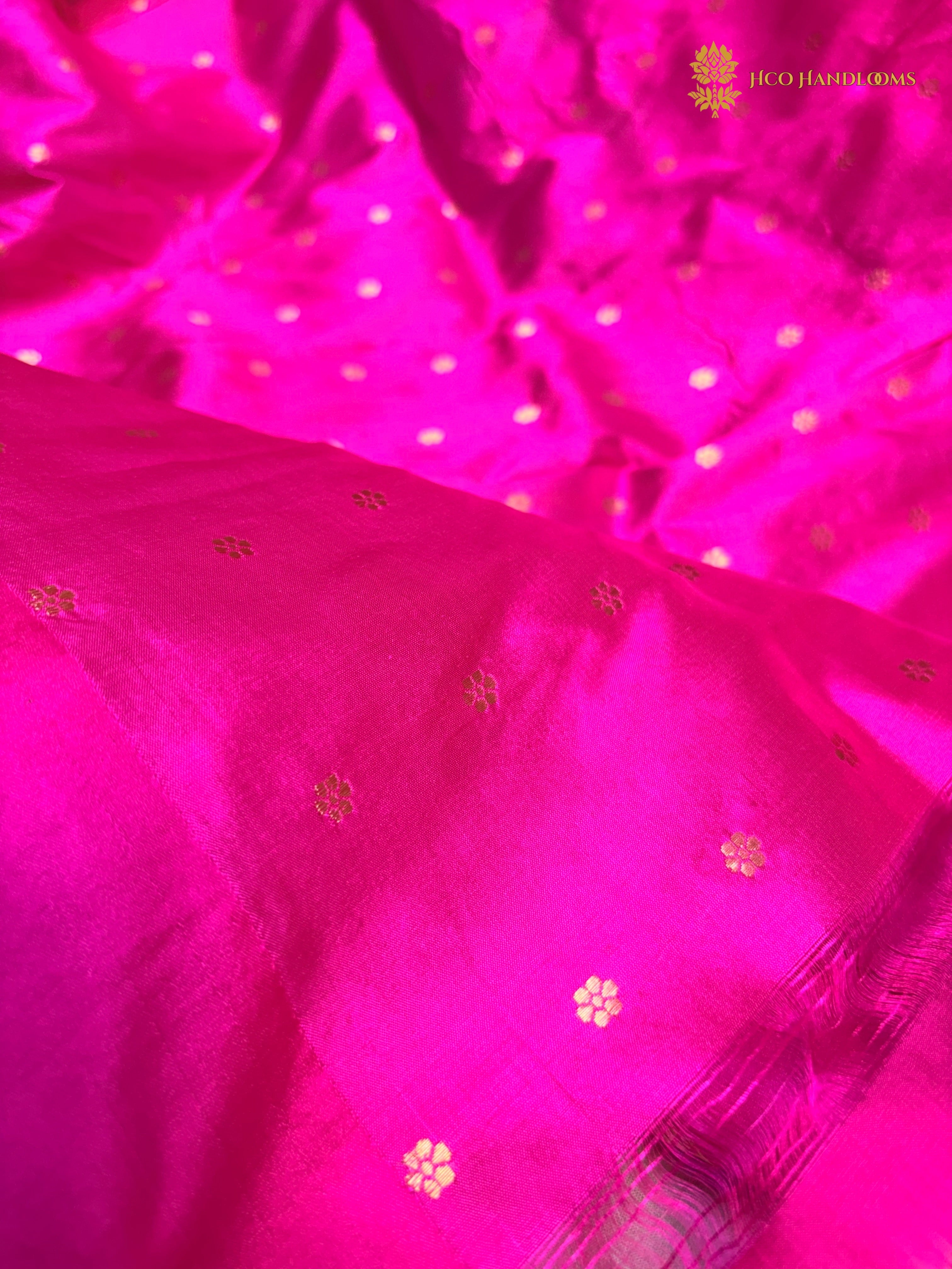 Pure Mango Katan Silk Handloom Banarasi Saree - All Over Kadhua Motifs
