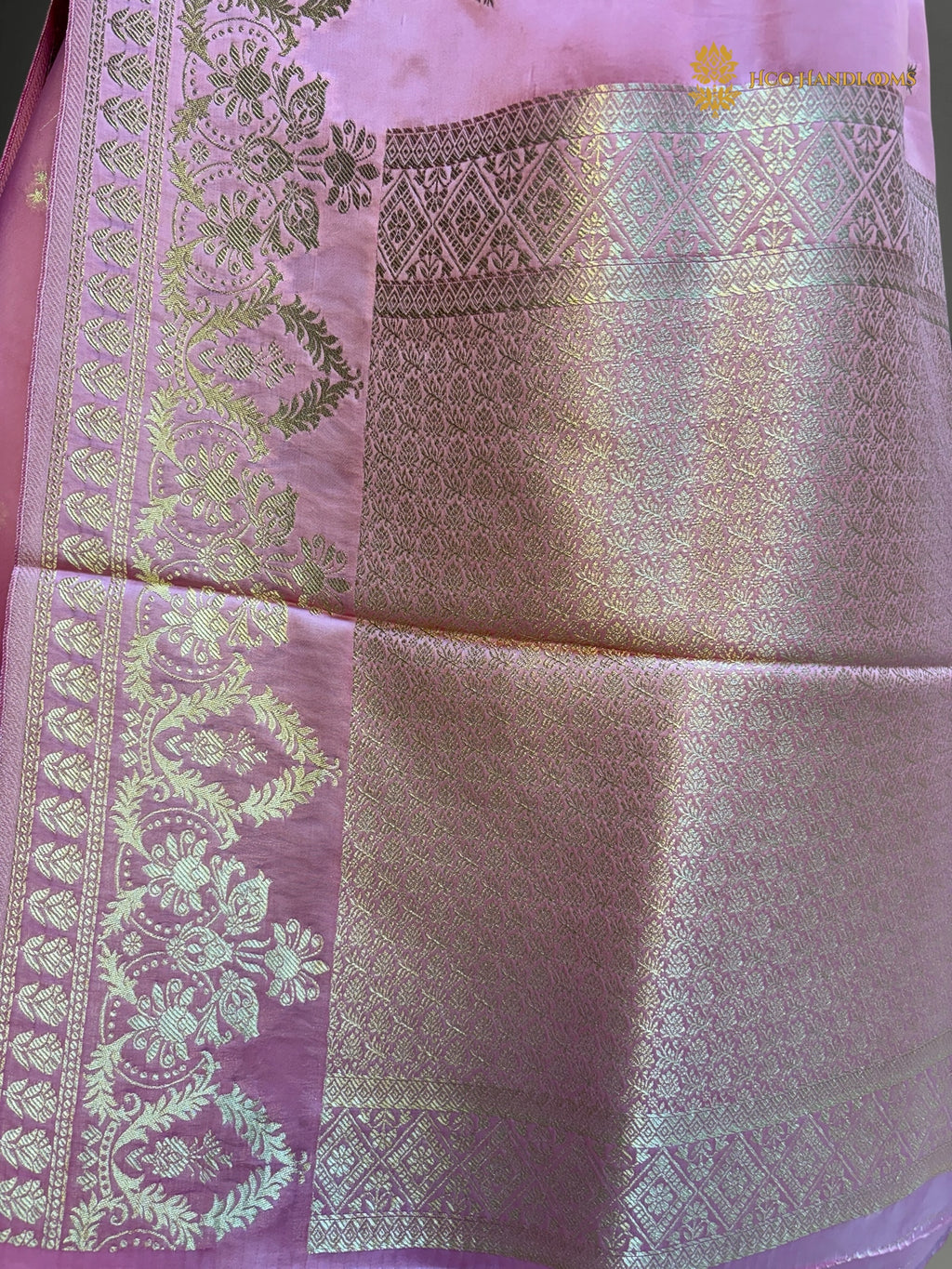 Pure Mashru Crepe Silk Banarasi Saree - All Over Motifs