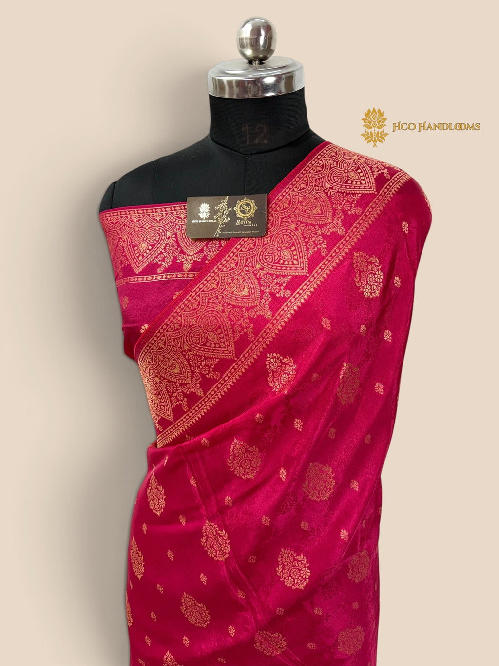 Rani Pink Premium Soft Silk Banarasi Saree - All Over Motifs