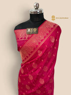 Rani Pink Premium Soft Silk Banarasi Saree - All Over Motifs
