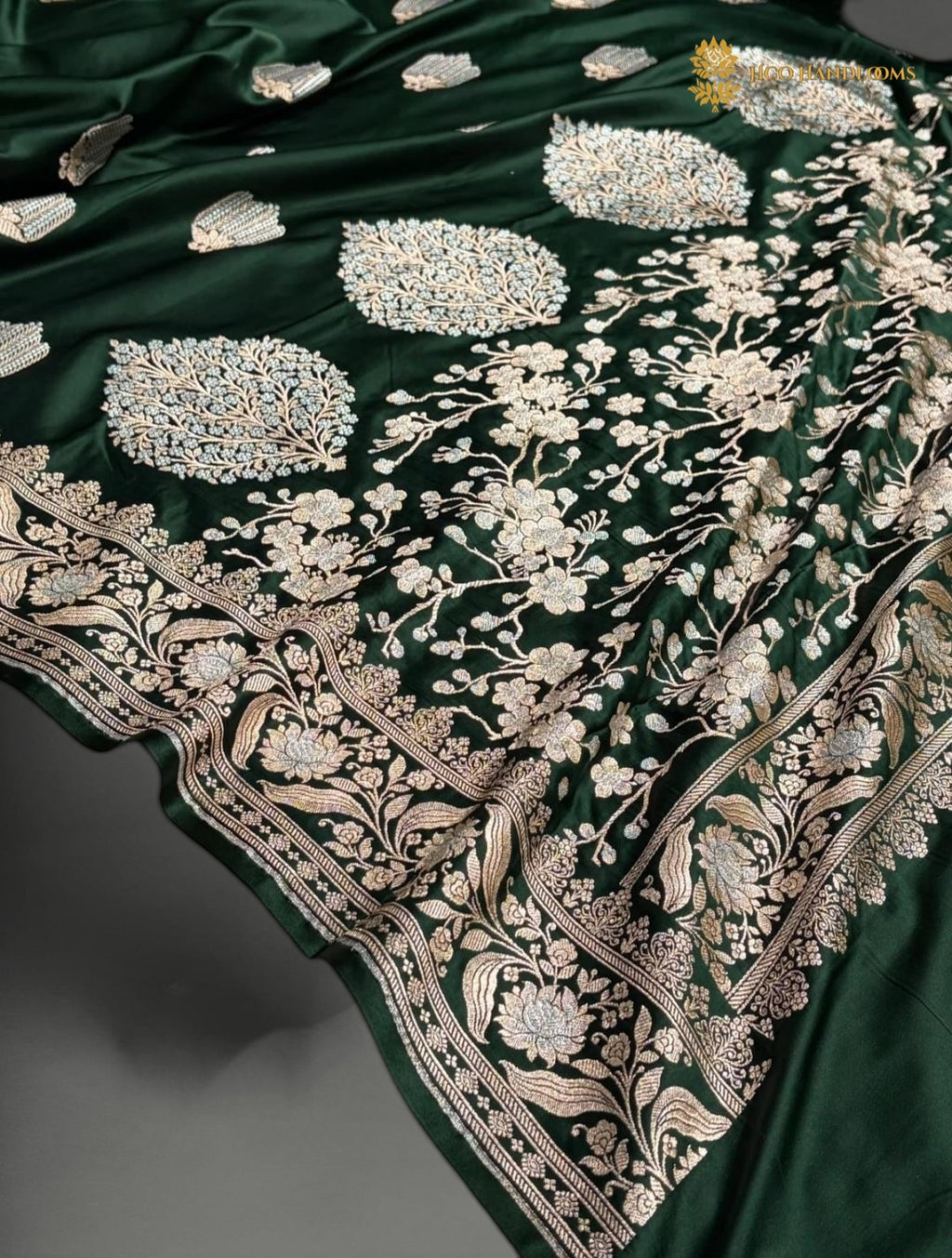 Premium Mashru Katan Silk Banarasi Saree - All Over Motifs