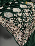 Premium Mashru Katan Silk Banarasi Saree - All Over Motifs