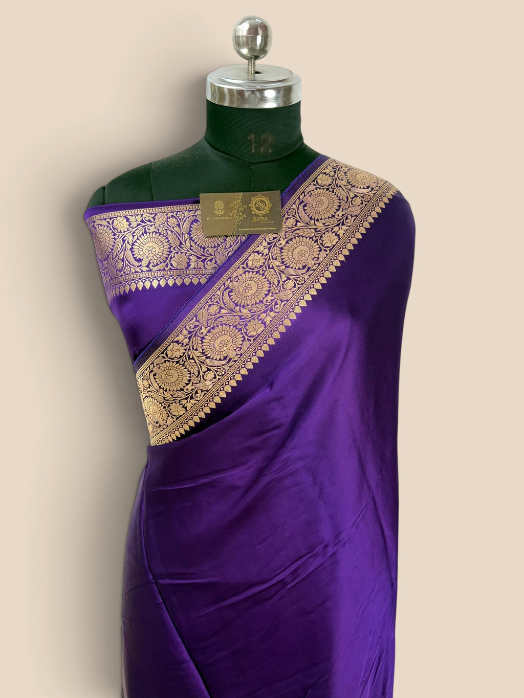 Premium Mashru Crepe Silk Banarasi Saree - All Over Plain Body