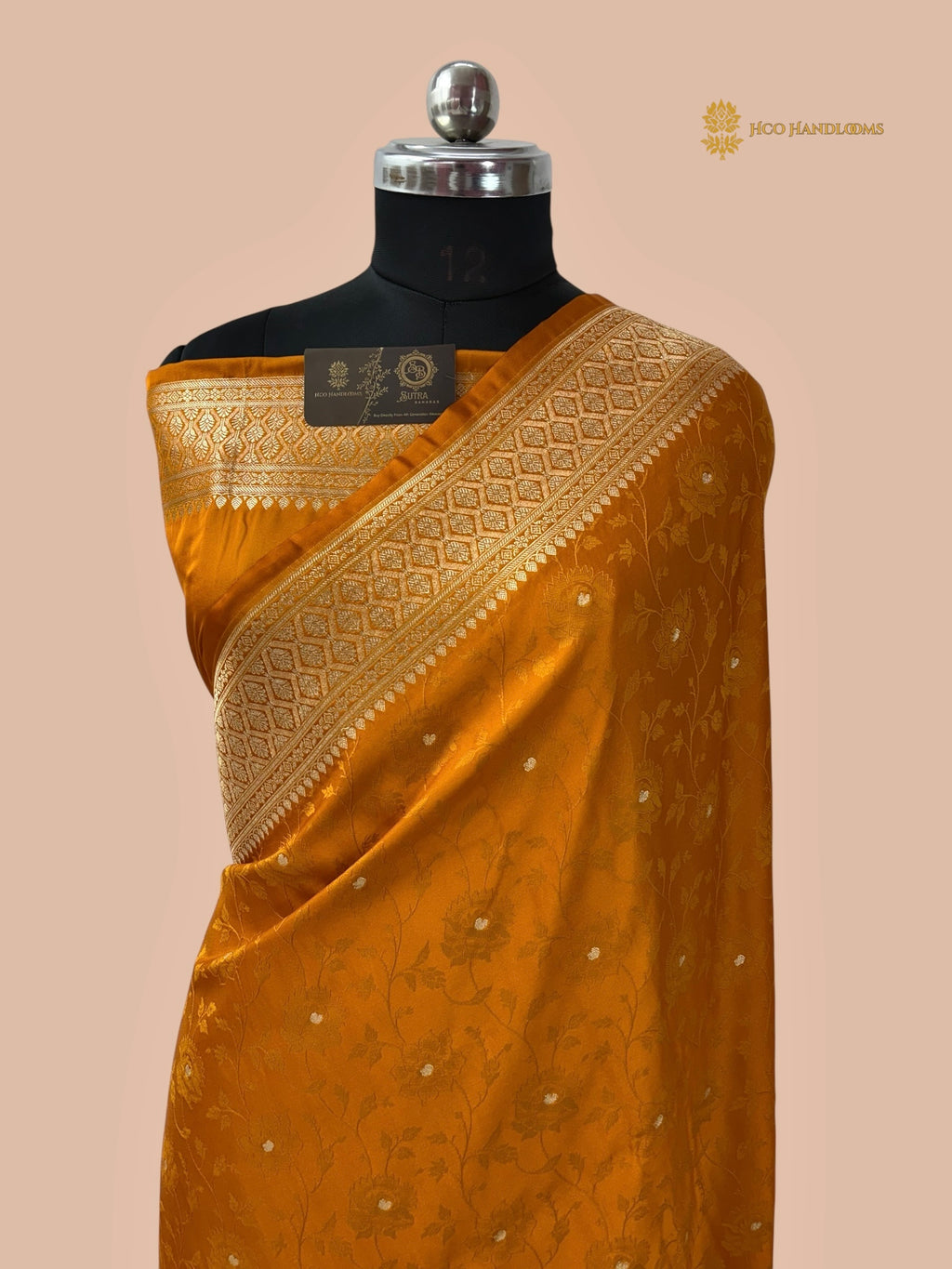 Regal Mustard Yellow Premium Mashru Katan Silk Banarasi Saree - All Over Tanchui With Motifs