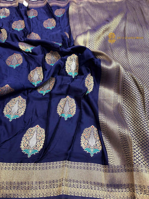 Nita Ambani Premium Mashru Crepe Silk Banarasi Saree - All Over Meenakari Motifs