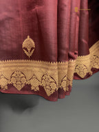 Pure Mango Katan Silk Handloom Banarasi Saree - All Over Kadhua Motifs