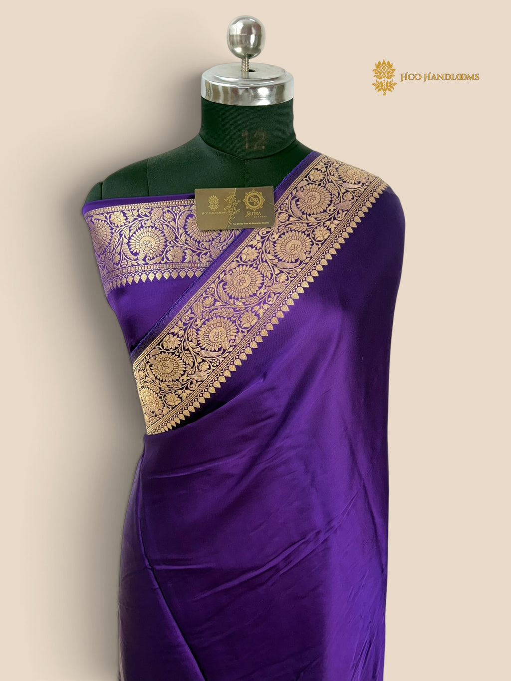 Premium Mashru Crepe Silk Banarasi Saree - All Over Plain Body
