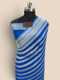 Blue Pure Khaddi Georgette Silk handloom Banarasi Saree - Water Zari