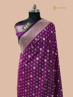 Purple Premium Mashru Katan Silk Tanchui Brocade Banarasi Saree