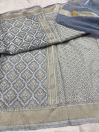 Premium Cotton Jamdani Banarasi Saree - All Over Jaal