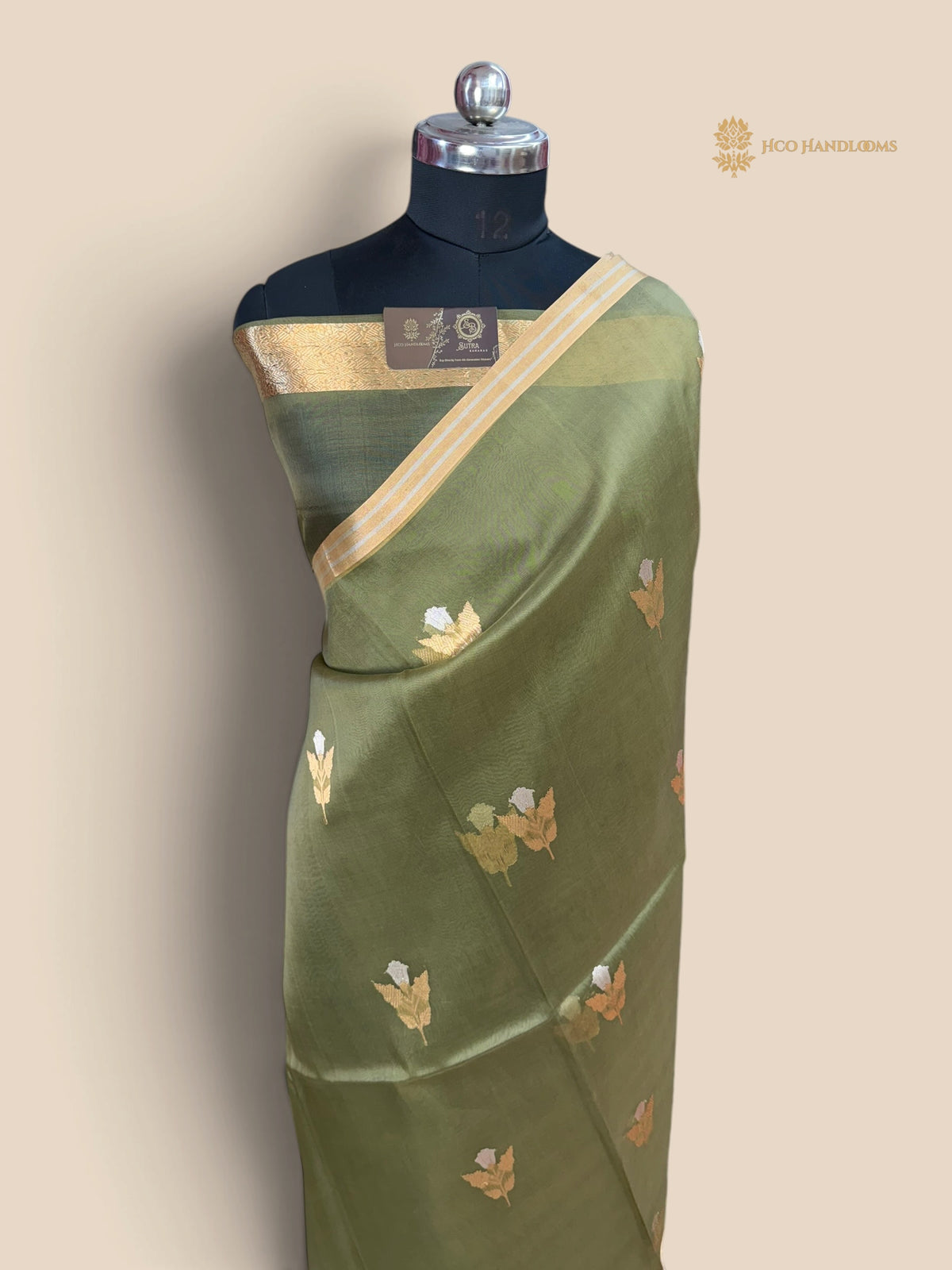 Pure Kora Silk Handloom Banarasi Saree - Meenakari Kadhua Motifs