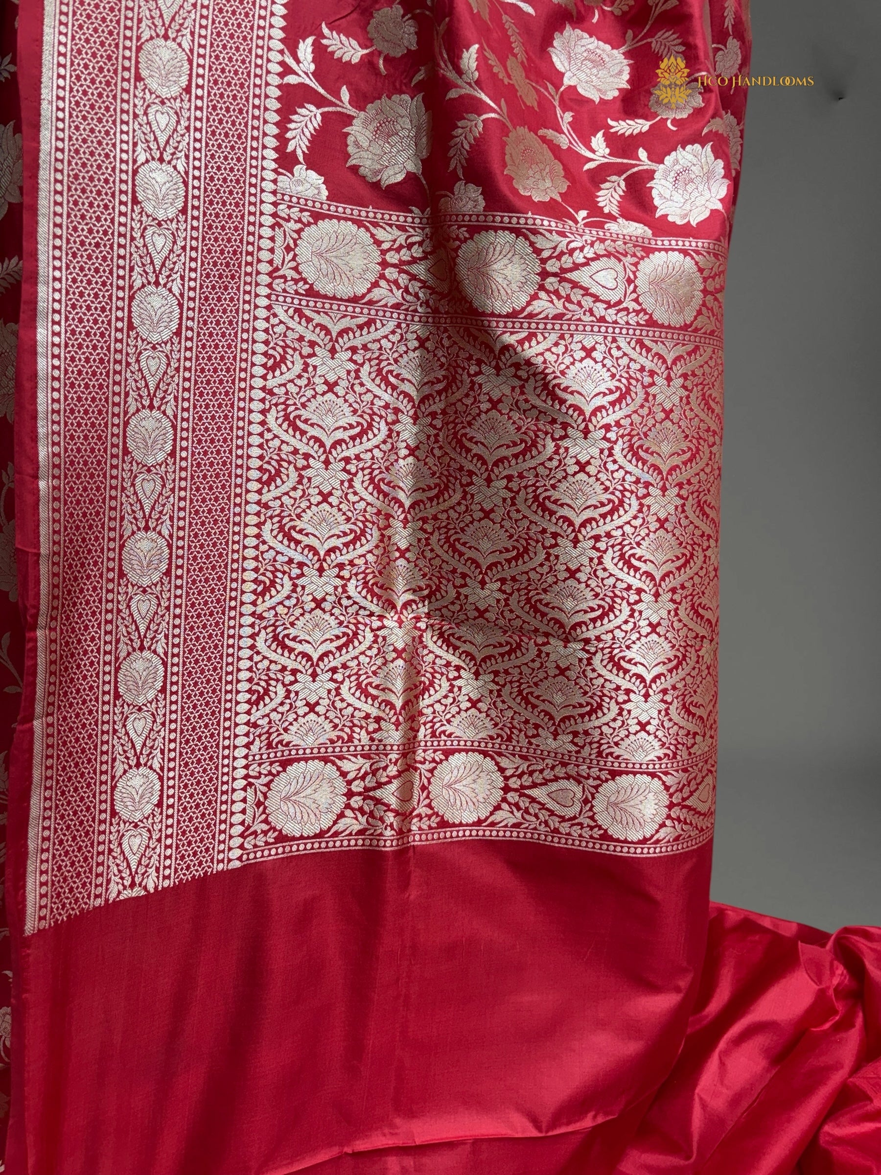 Regal Pure Katan Silk Handloom Banarasi Saree - All Over Jaal Work