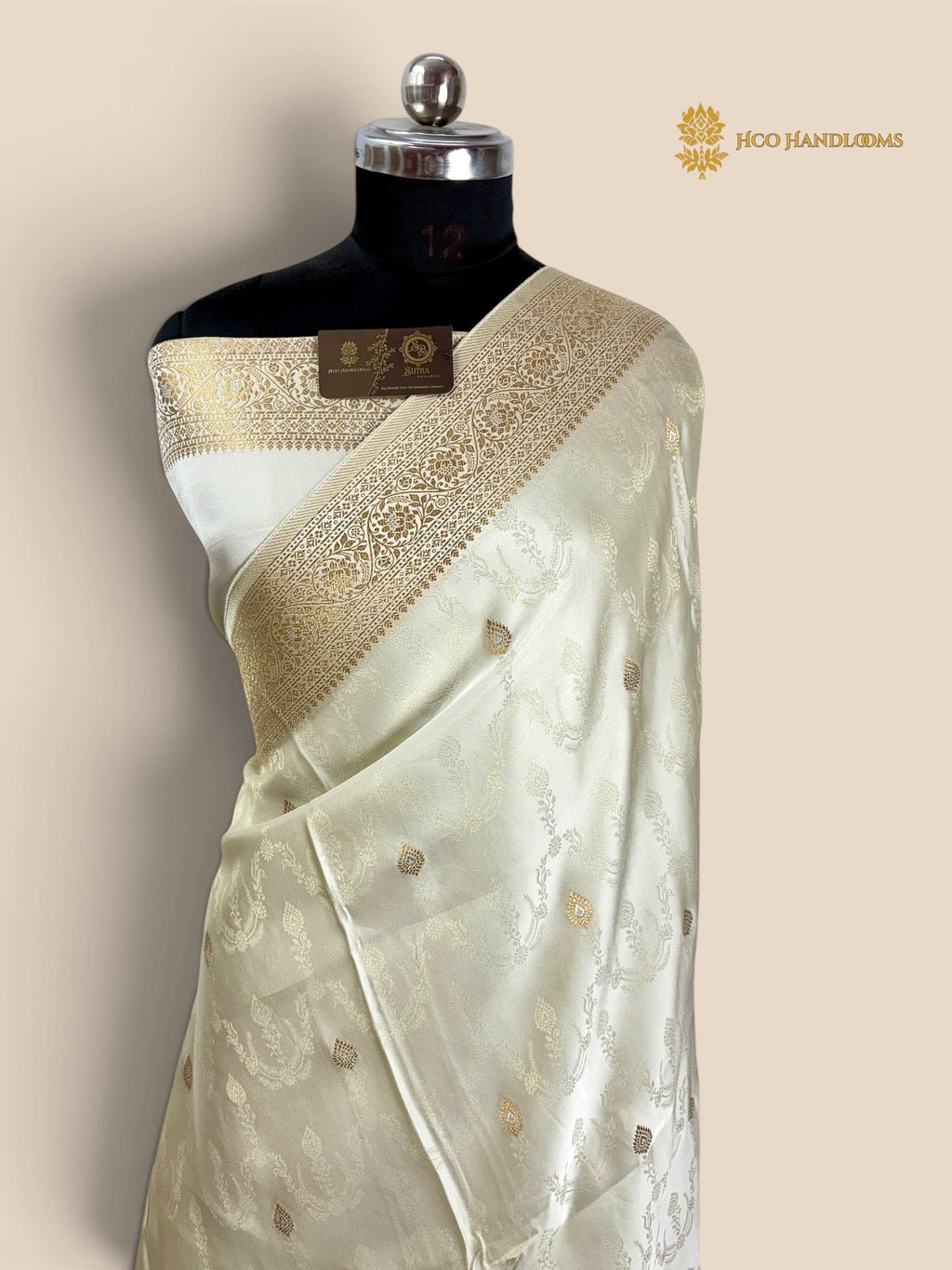 Pure Mashru Crepe Silk Banarasi Saree - All Over Motifs