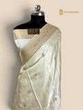 Pure Mashru Crepe Silk Banarasi Saree - All Over Motifs