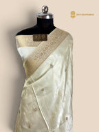 Pure Mashru Crepe Silk Banarasi Saree - All Over Motifs