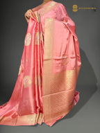 Premium Mashru Crepe Silk Banarasi Saree - All Over Floral Boota