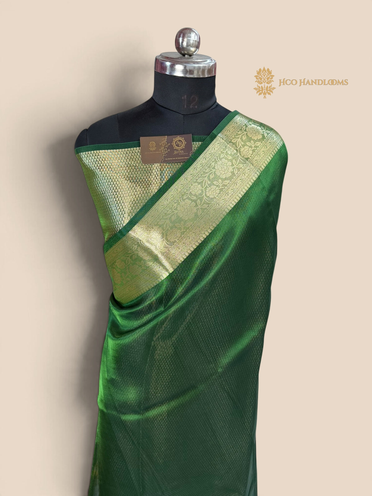 Pure Kora Tissue Silk Handloom Banarasi Saree - Plain