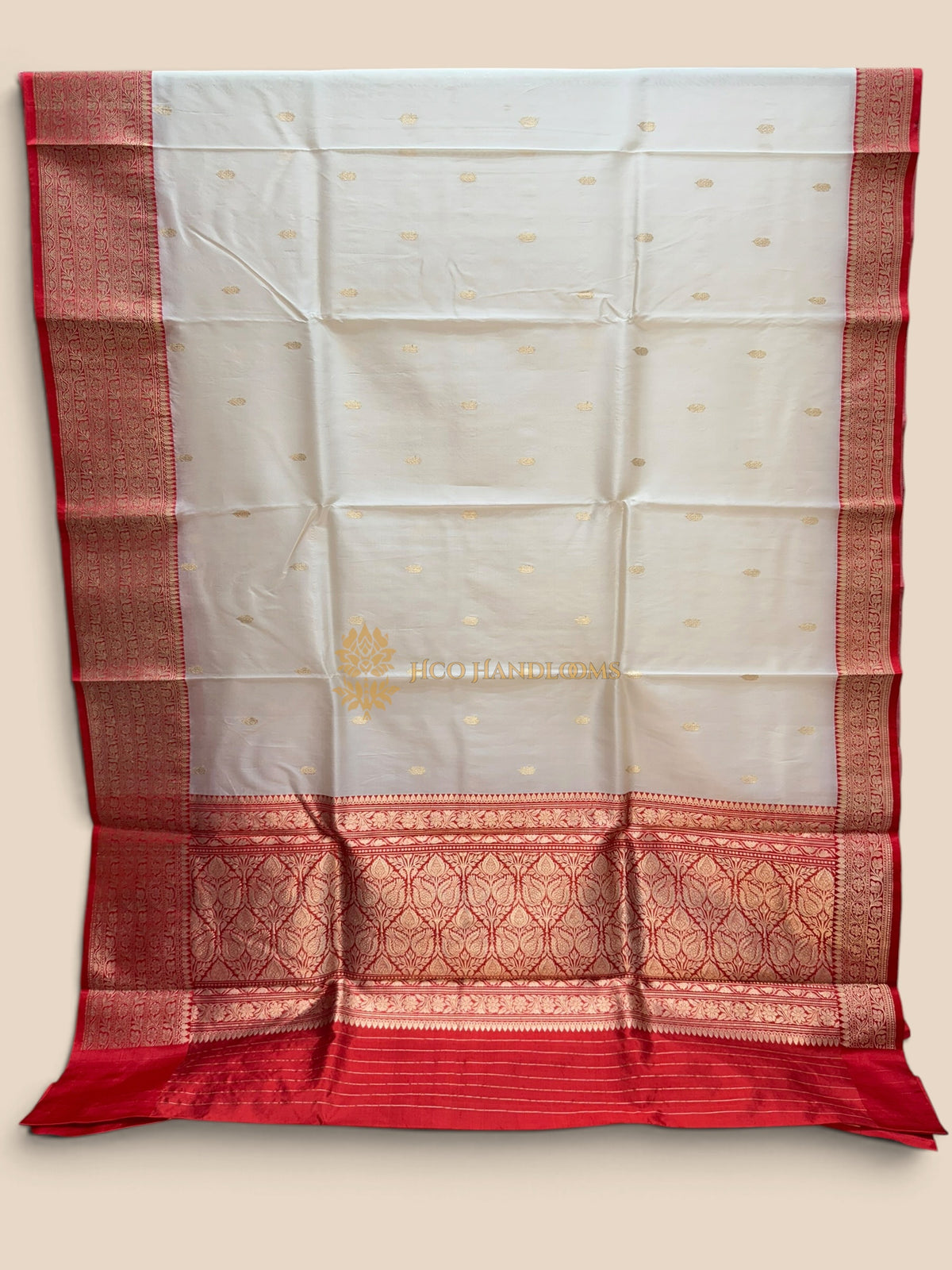 Contrast Pure Kora Silk Handloom Banarasi Saree - Kadhua Motifs