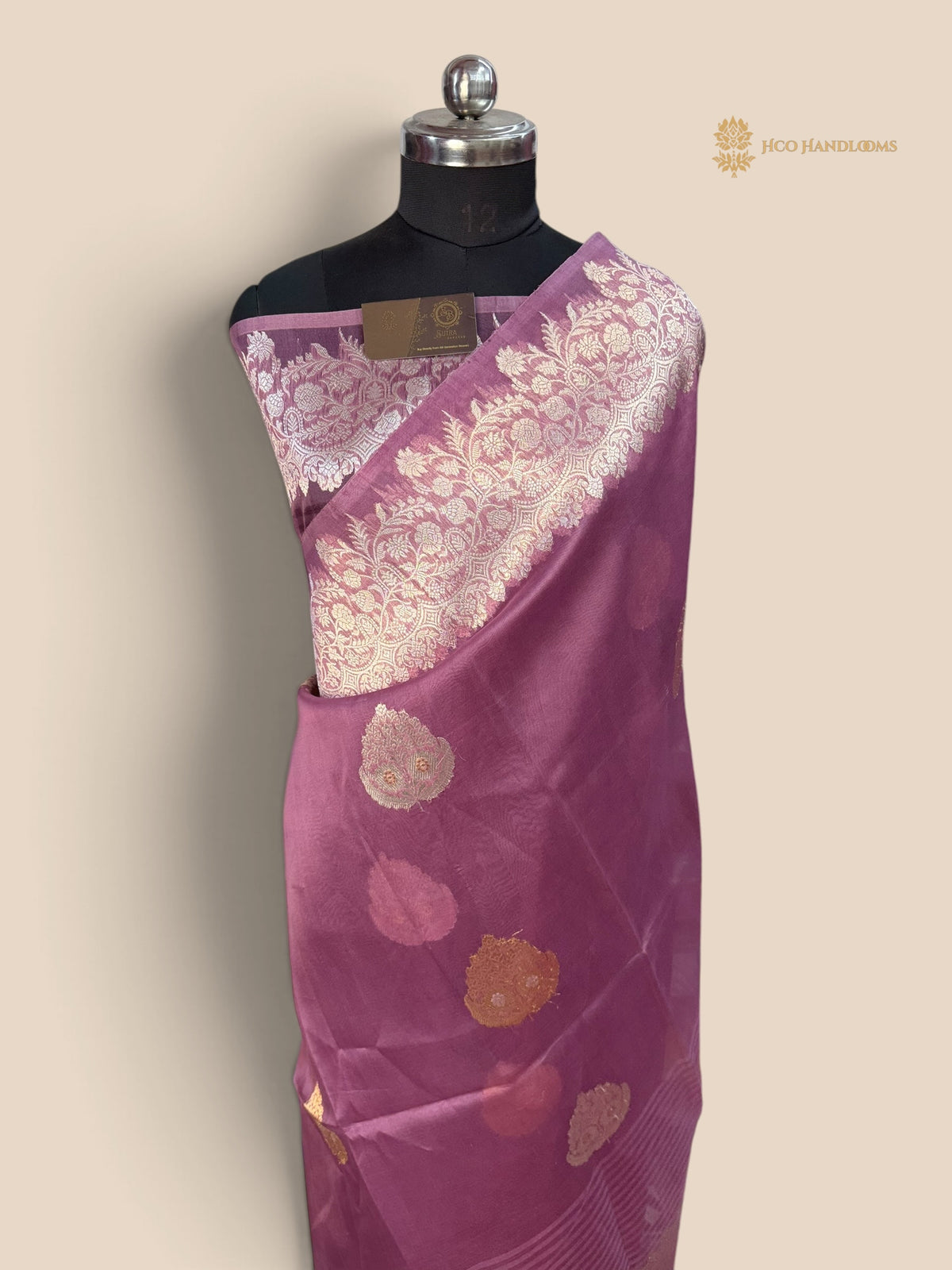 Pure Kora Silk Handloom Banarasi Saree - Kadhua Sona-Roopa Boota