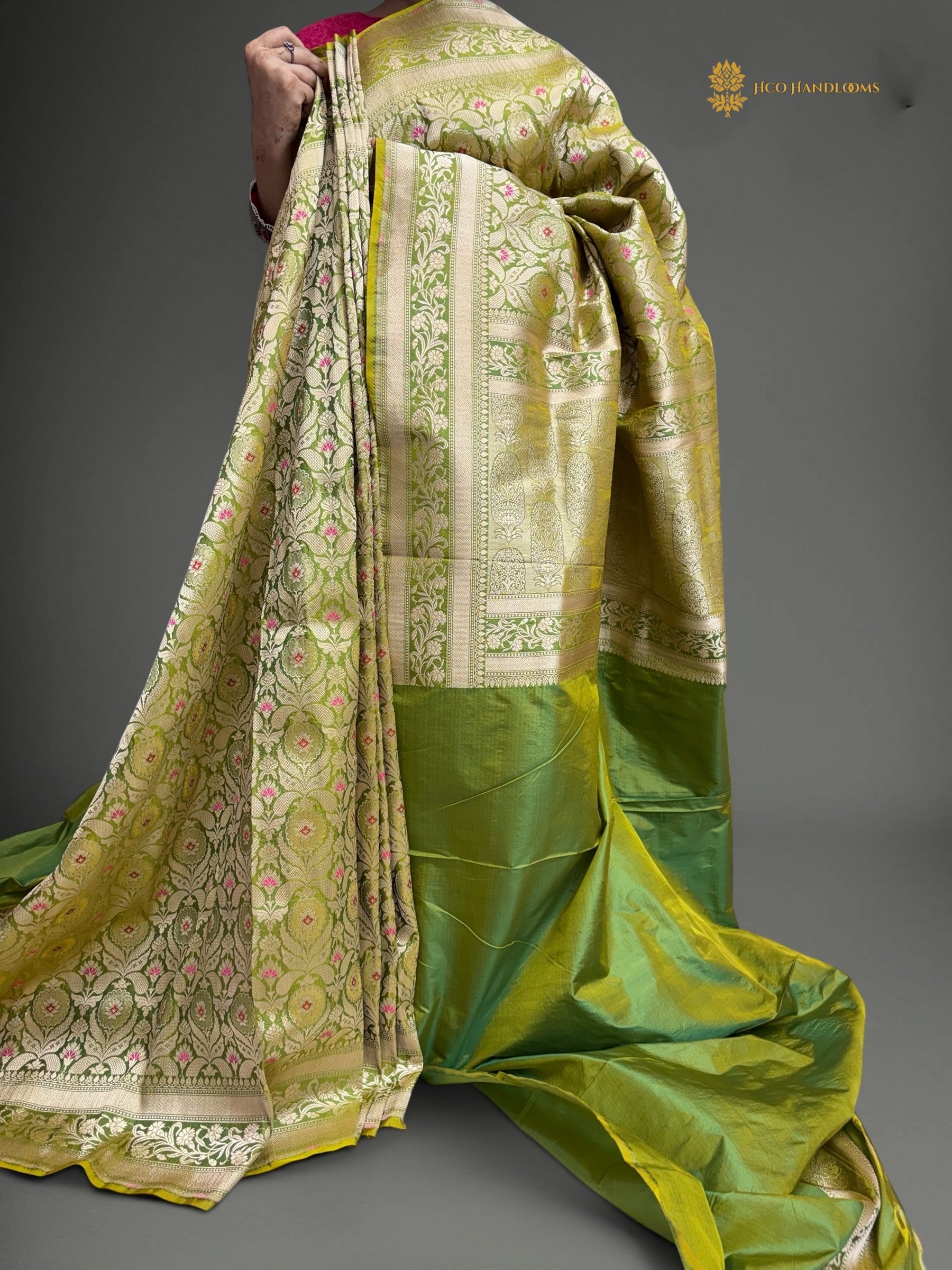 Regal Pure Katan Silk Banarasi Saree - Handwoven Tanchui Brocade