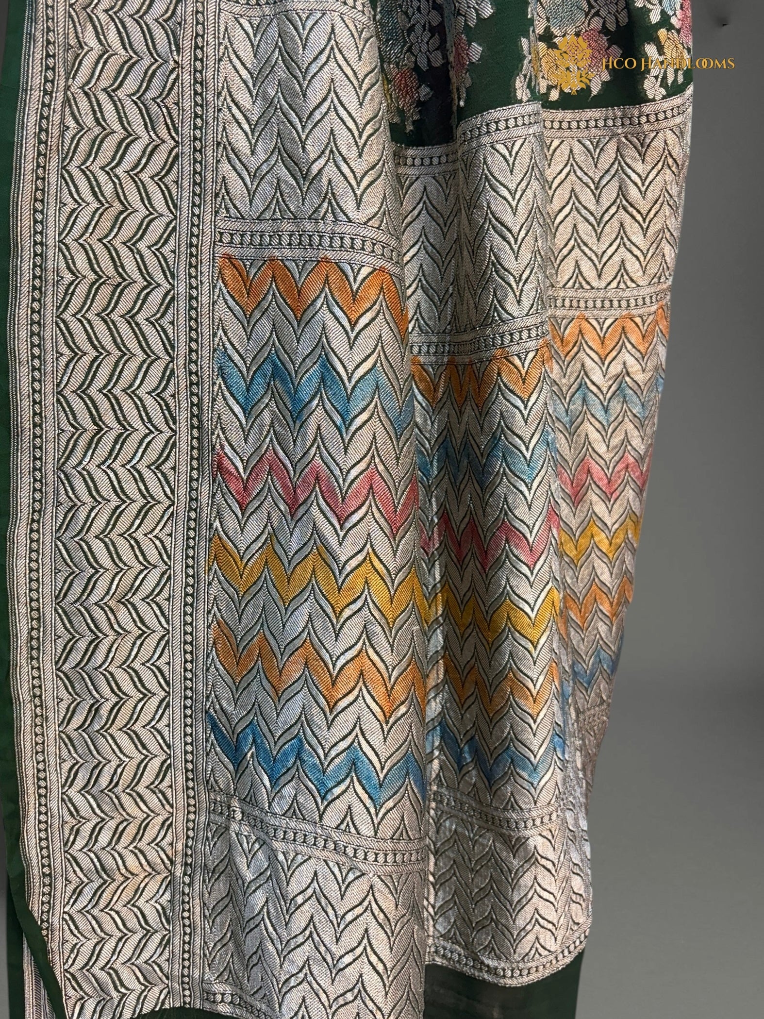 Pure Khaddi Georgette Silk Handloom Banarasi Saree - All Over Meenakari Jangla