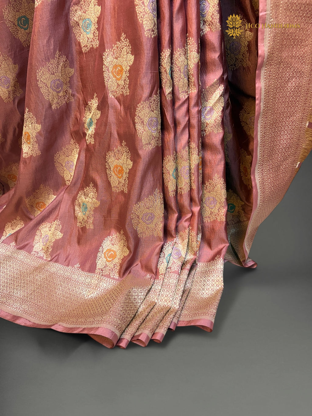 Pure Katan Silk Handloom Banarasi Saree - All Over Meenakari Jangla