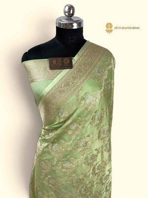 Premium Mashru Katan Silk Banarasi Saree - All Over Jangla