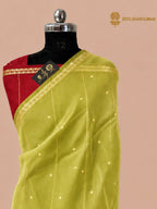 Light Green Pure Kora Silk Handloom Banarasi Saree - All Over Small Buti