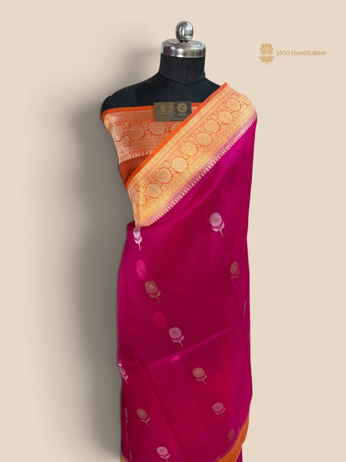 Pure Kora Silk Handloom Banarasi Saree - Meenakari Kadhua Motifs