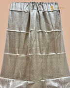 Silver Pure Molten Tissue Silk Tanchui Brocade Handloom Banarasi Saree