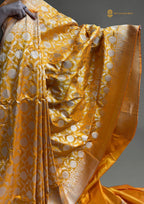 Regal Pure Katan Silk Handloom Banarasi Saree - All Over Jaal Work