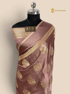 Premium Mashru Crepe Banarasi Saree - All Over Borderless With Motifs